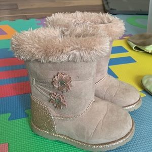 Pink, size 7 toddler girls glitter winter boots